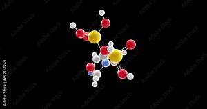 Zoledronic acid molecule, rotating 3D model of bone resorption inhibitors, looped video on a black background Stock Video