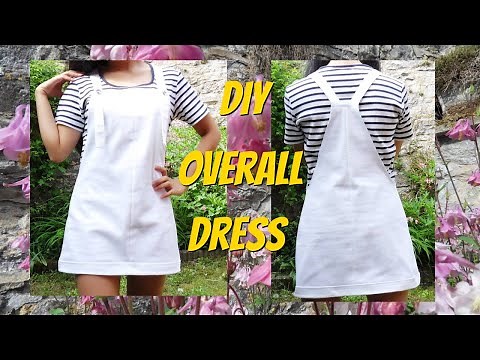 How to sew an Overall dress || DIY simple dress without a pattern || DIY Overall Dress tutorial