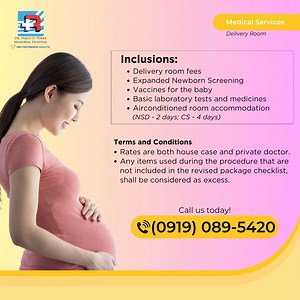 Maternity Package Starts at P14,500.00 only! For inquiries, call us today: 📱(0919) 089-5420 | Riverside Medical Center, Inc.