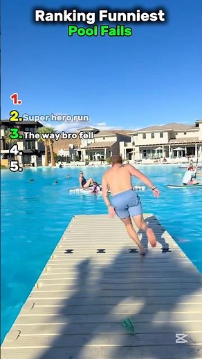 Ranking The Funniest Pool Fails 🏊😂#shorts #poolfails #funnyfails