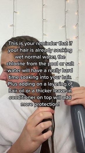 Getting your hair wet in the shower is better, but a spray bottle works good in a pinch. You can have healthy hair and a nicevacation 😎 🌊 #haircaretips #damagedhair#beachhair #healthyhairtips