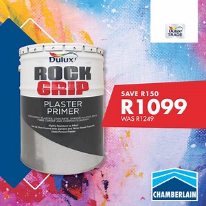 Get a solid start with the Chamberlain Paint Festival! 🧱 Achieve a professional finish with our range of plaster primers. These primers seal new plaster and ensure maximum adhesion and long-lasting results for the interior or exterior of your home, providing a perfect base for your paint. Frame 1: 20L ChamberValue Trade Plaster Primer, Solvent-Based White, NOW ONLY: R799.00 Frame 2: 25L Ashak Plasterkey Primer Agent, NOW ONLY: R1299.00 Frame 3: 20L RB10 Plasterlock Primer Lock Agent, NOW ONLY: 