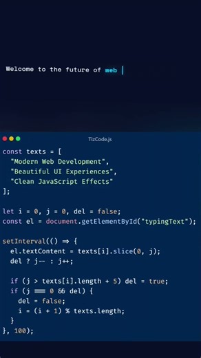 JavaScript Typing Animation 🔥 Typewriter Effect (HTML CSS JS)