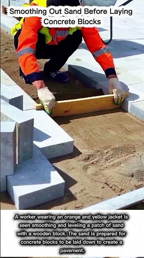 Smoothing Out Sand Before Laying Concrete Blocks