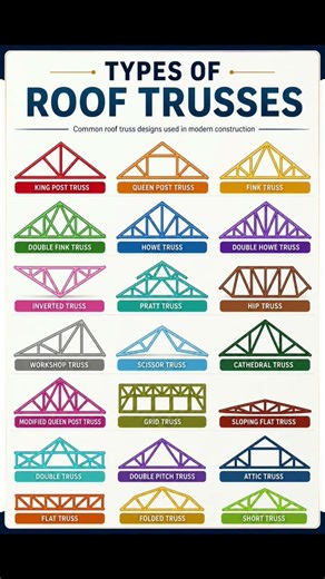 Roof Truss Designs Used in Modern Construction #Shorts