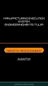 Manufacturing Execution System Engineer at Avantor | Remote | Now Hiring