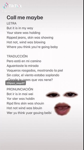 Call Me Maybe: Letra y Pronunciación en Español