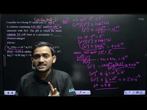 Consider two Group IV metal ions X2+ and Y2+.A solution containing 0.01MX2+ and 0.01MY2+ is