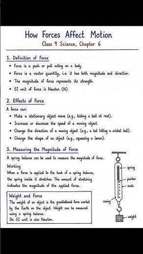 How Forces Affect Motion | Class 9 Science Exploration Chapter 6 Notes | CBSE #ncert
