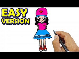 How to draw a girl with a baseball cap simple step | Simple Drawings