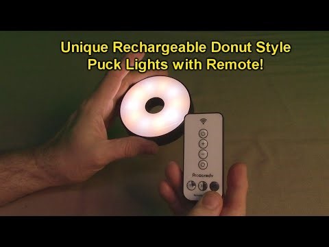 REVIEW Rechargeable Puck Lights with Remote USB Charging Donut Style