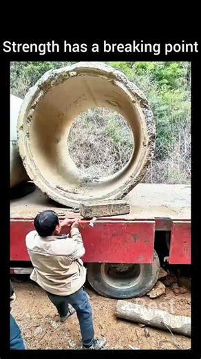 Best Engineering Videos on Instagram: "The sound was unforgettable—a deep, sharp crack that echoed across the site, signaling not just a logistical mishap, but a fundamental lesson in material physics. This moment, where a massive concrete pipe gave way while being unloaded from a trailer, is more than an accident report; it’s a stark case study in the Brittle Nature of Construction Materials. At first glance, concrete embodies permanence and solidity. Yet, this incident reveals its hidden vulne