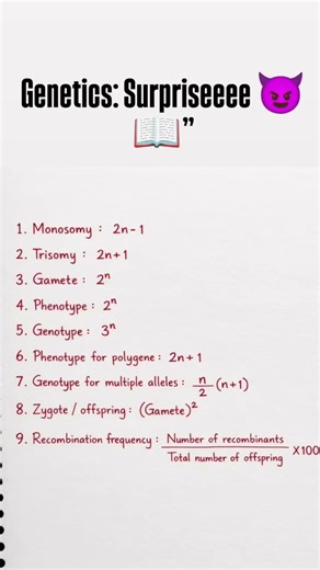Important Genetics Formulas for NEET Biology Revision 🌿