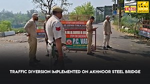 Traffic diversion implemented on Akhnoor Steel Bridge The Akhnoor Steel Bridge will operate as a one-way route from today permitting vehicular movement only from Jammu to Akhnoor. Vehicles traveling from Akhnoor to Jammu are directed to use the adjacent concrete bridge. SHO Akhnoor, Sanjeev Chib supervised the setup of checkpoints to ensure smooth implementation. ... Get Take One news updates sent directly to your WhatsApp! Send 'Hi' to Take One's official Whatsapp number 91 972 825 3663 | Take 