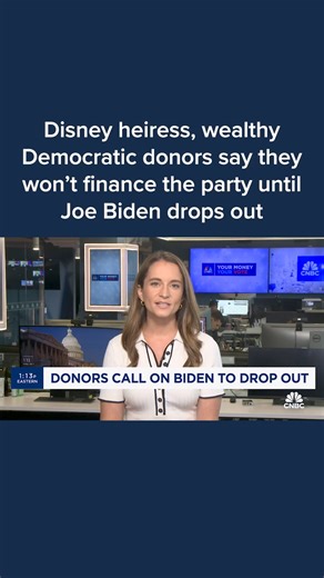 President Joe Biden is facing an uprising from some his own party’s wealthy donors, including an heiress to the Disney family fortune, who say they will no longer fund the Democratic Party until Biden drops out of the presidential race following his disastrous debate performance. Abigail Disney, granddaughter of Roy O. Disney, who co-founded The Walt Disney Co., told CNBC on Thursday that she plans to withhold donations to the party she has funded for years until Biden drops out. The president h