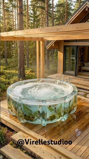 This Transparent Forest Jacuzzi Looks Unreal… 🌲🛁 #diy #resinart