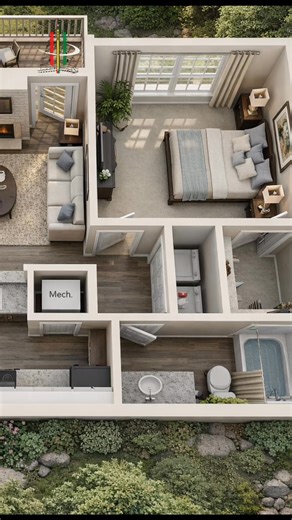 Modern 3D Floor Plan for One Bedroom Apartment | Smart Layout Design Explore this beautifully designed 3D floor plan for a one bedroom apartment featuring a smart layout, open living space, functional kitchen, and cozy bedroom setup. Perfect for property listings, real estate marketing, and apartment promotions. A professional 3D floor plan helps buyers clearly understand the space, increasing engagement and boosting property sales faster. Looking to upgrade your property listing with high-quali