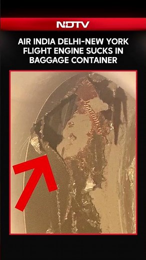Air India Delhi-New York Flight Engine Sucks In Baggage Container, Damaged
