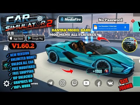 Update!! Car Simulator 2 Mod Apk 1.60.1 Latest Version 2026 - Unlimited Money & Unlock All Car