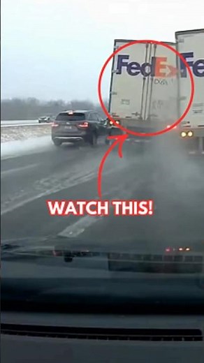 FedEx Trucks Crash During Ice Storm on I-90 in Illinois