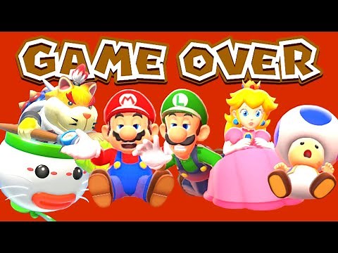 Super Mario 3D World + Bowser's Fury - Game Over (All Characters)