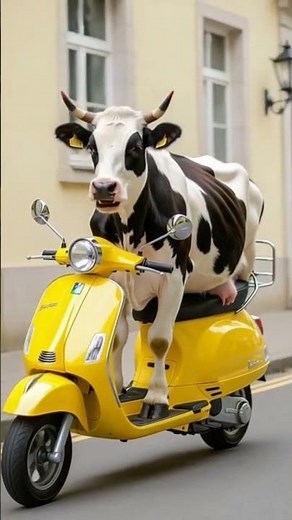 Cow Riding Scooter 🛵🐄 | Funny & Adorable Animal Shorts 😂