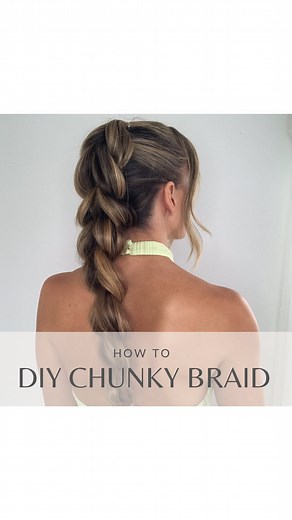 Melbourne Bridal Hairstylist/Educator on Instagram: "♡ DIY Chunky Braid ♡ How to do a chunky pull through braid on yourself.. Steps: Begin with ponytails – I have gone with 4. Next, take the top ponytail, split in half around the second and secure at the third, pinch and pull for fullness and texture. Repeat this process with the second pony securing it at the fourth, pinching and pulling the braid before letting the third pony down. Tip - Pinning the ponytail we’re not working with up and out o