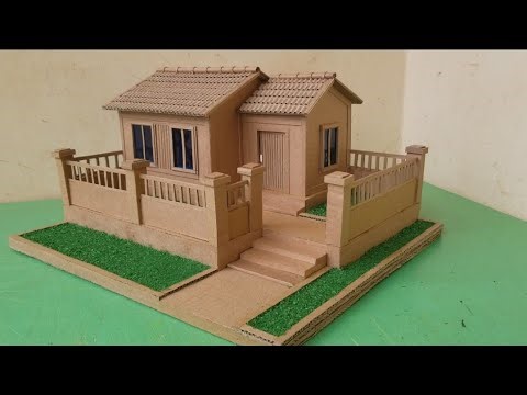 DIY How To Make Beautiful Miniature cardboard House | Cardboard small house making video