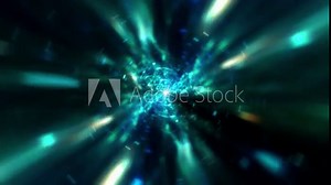 Abstract background for traveling through turquoise energy wormhole. 4K 3D Seamless loop. Wormhole through time and space clouds. Infinite cyber technology background. Vortex spiral flows VJ Loop anim Stock Video
