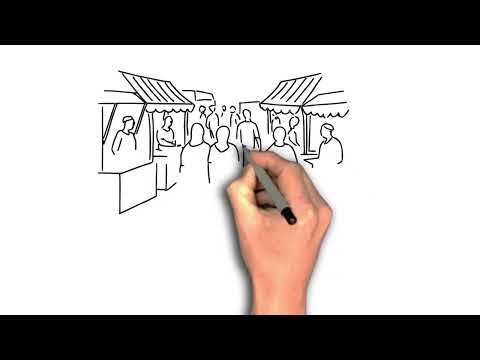 How to draw Busy marketplace scene drawing image step by step