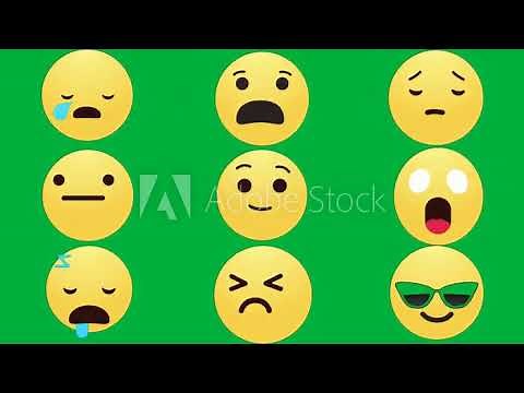 A set of smiley faces with different expressions colorful movement cartoon creative animated