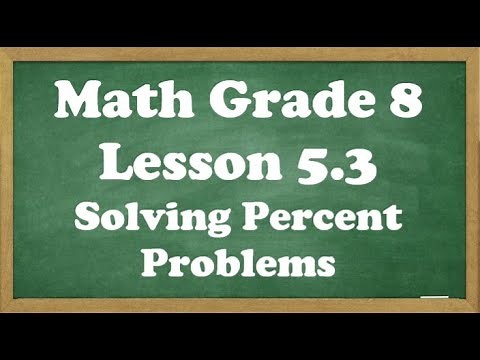 Grade 8 Math Lesson 5.3 Solving Percent Problems