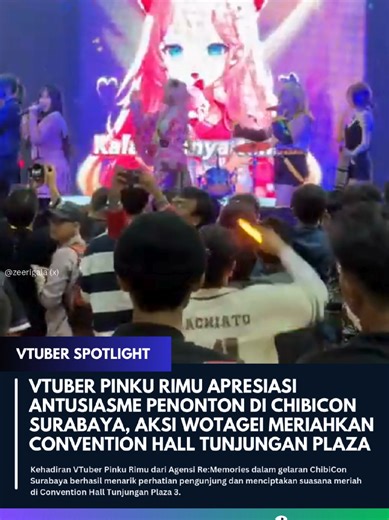 VTuber Pinku Rimu tampil sebagai salah satu pengisi acara dalam ChibiCon Surabaya yang berlangsung di Convention Hall Tunjungan Plaza 3. Kehadirannya disambut oleh penonton yang memenuhi area panggung dan menunjukkan antusiasme melalui penggunaan light stick serta aksi wotagei selama rangkaian acara. Pinku Rimu merupakan VTuber yang berada di bawah naungan agensi Re:Memories, sebuah agensi VTuber Indonesia yang aktif mengembangkan talenta virtual lokal. Ia dikenal melalui konten hiburan dan inte