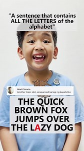 Pangram 🤗 A sentence with all alphabets from A to Z #fbreels #viral #trending #educationalvideos #educationalvlogs #sharingknowledge #EthanDei #7yrsoldBatangueño #vlogger #endorser DISCLAIMER: This video is for entertainment purposes only. No copyright infringement intended. | Ethan Dei