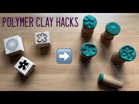 Turn Old Rubber Stamps into DIY Polymer Clay Tools using Corks!