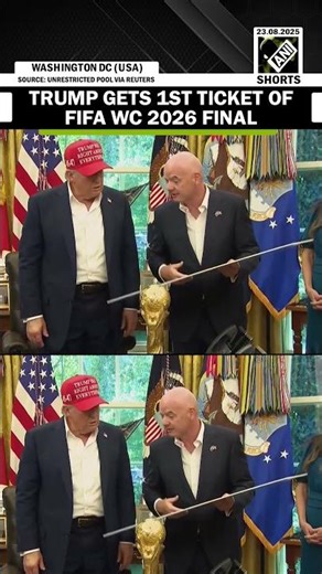 FIFA President Gianni Infantino presents Trump with 1st ticket to 2026 World Cup Final