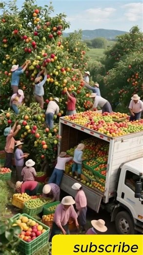 fruit harvesting on the farm 🌾🐓 #farmers #farming #harvesting #