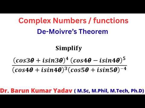 De Moivre's Theorem Important Questions | Complex Numbers for Engineering Mathematics | part 2 |