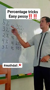 3.3M views · 42K reactions | Huwag na nating pahirapan. Percentage tricks. #mathtricks #mathtutor #viralreelsfacebook #facebookviral #fypシ゚viralシfypシ゚ #mathhacks #dynedale | Dann Carlo Pizarra Pili | Facebook