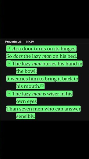 Proverbs 26:14-16 (NKJV) #Christ #bible #proverbs #shorts #fyp