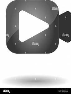 Video play button and camera shape, video streaming service logo idea, broadcasting icon isolated over white background vector illustration Stock Vector Image & Art - Alamy