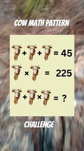 Cow Math Pattern Challenge for you | Can you solve this?