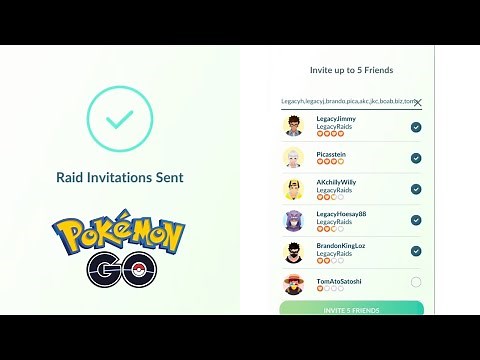 How to invite up to 10 people to a raid with one account in Pokémon go