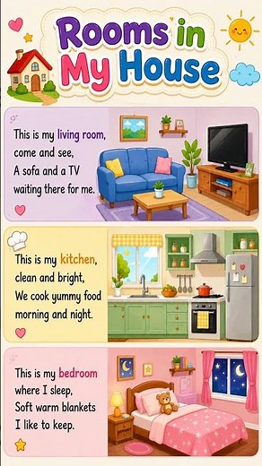 Spoken English practice | Rooms in My House 🏡