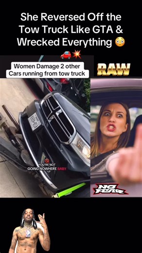 Tim Anderson | She hit that reverse like GTA—drove off the tow truck, smashed into cars, and broke the tow truck too 😳🤣 She wasn’t tryna pay that repo fee... | Instagram