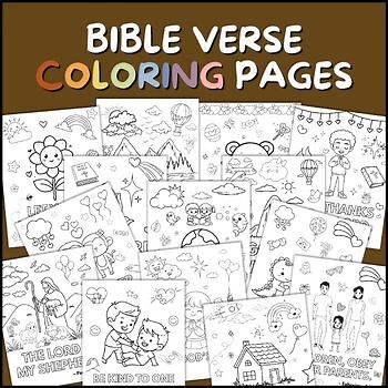 25 Bible Verse Coloring Pages for Kids | Christian Coloring Book | Sunday School