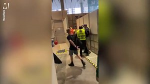 Video: England fans escorted from Wembley after trying to watch Euros final without ticket