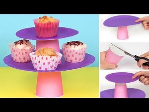 How to make a Cupcake Stand from Paper Cups & Plates