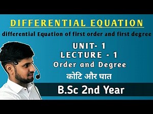 Order and Degree | unit-1 | lect-1 | Differential Equation | B.Sc 2nd year | iSTUDY Online