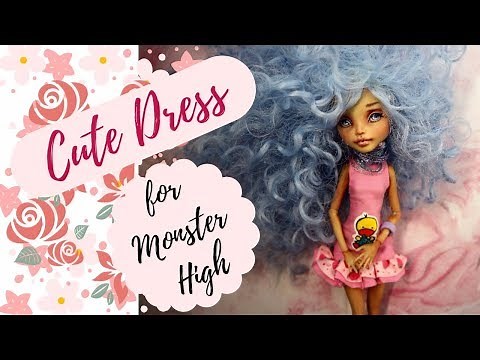 Super Cute Monster High Doll Dress / Easy / DIY Tutorial / How To Make Frankie Stein Repaint